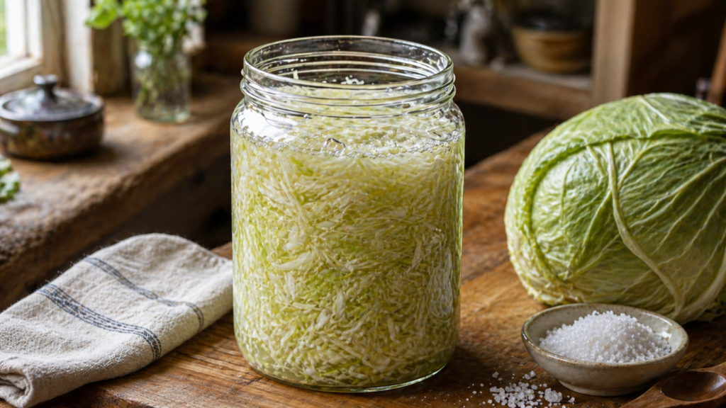 fermented vegetables glass jar