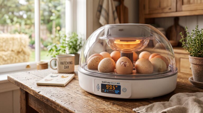 Chicken eggs hatching in incubator