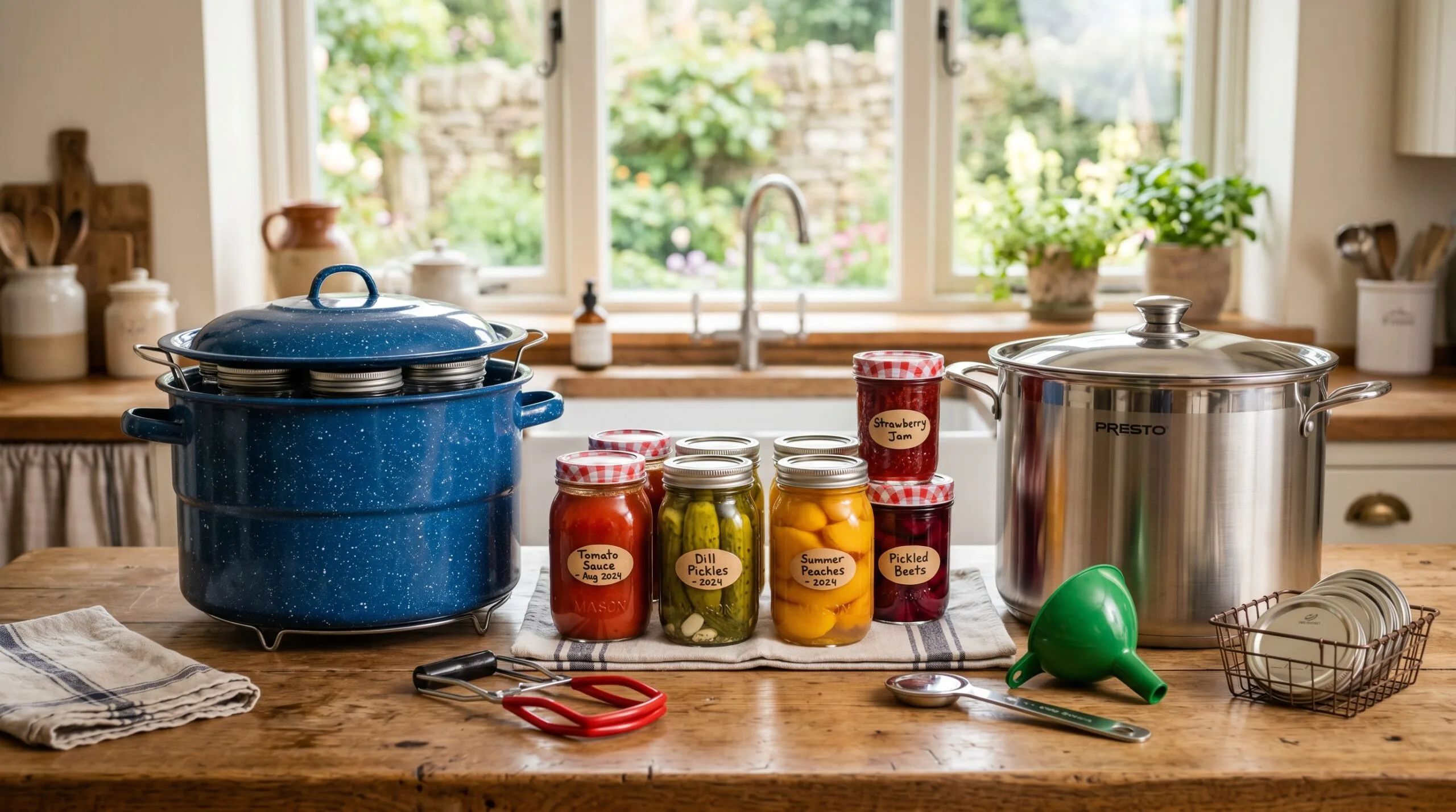 jars in/beside a canner