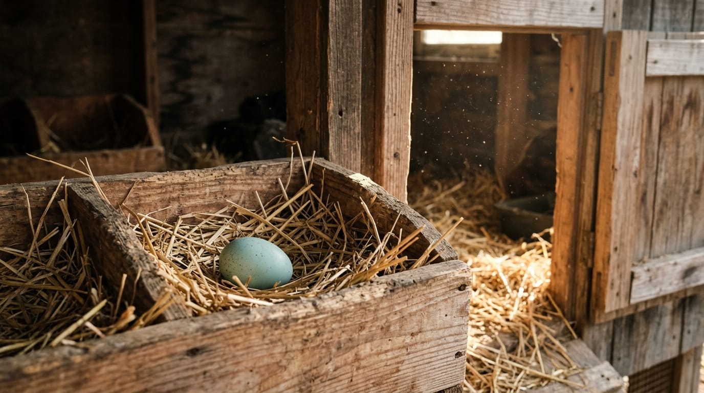Wire basket of blue, green, olive, and pink Easter Egger eggs