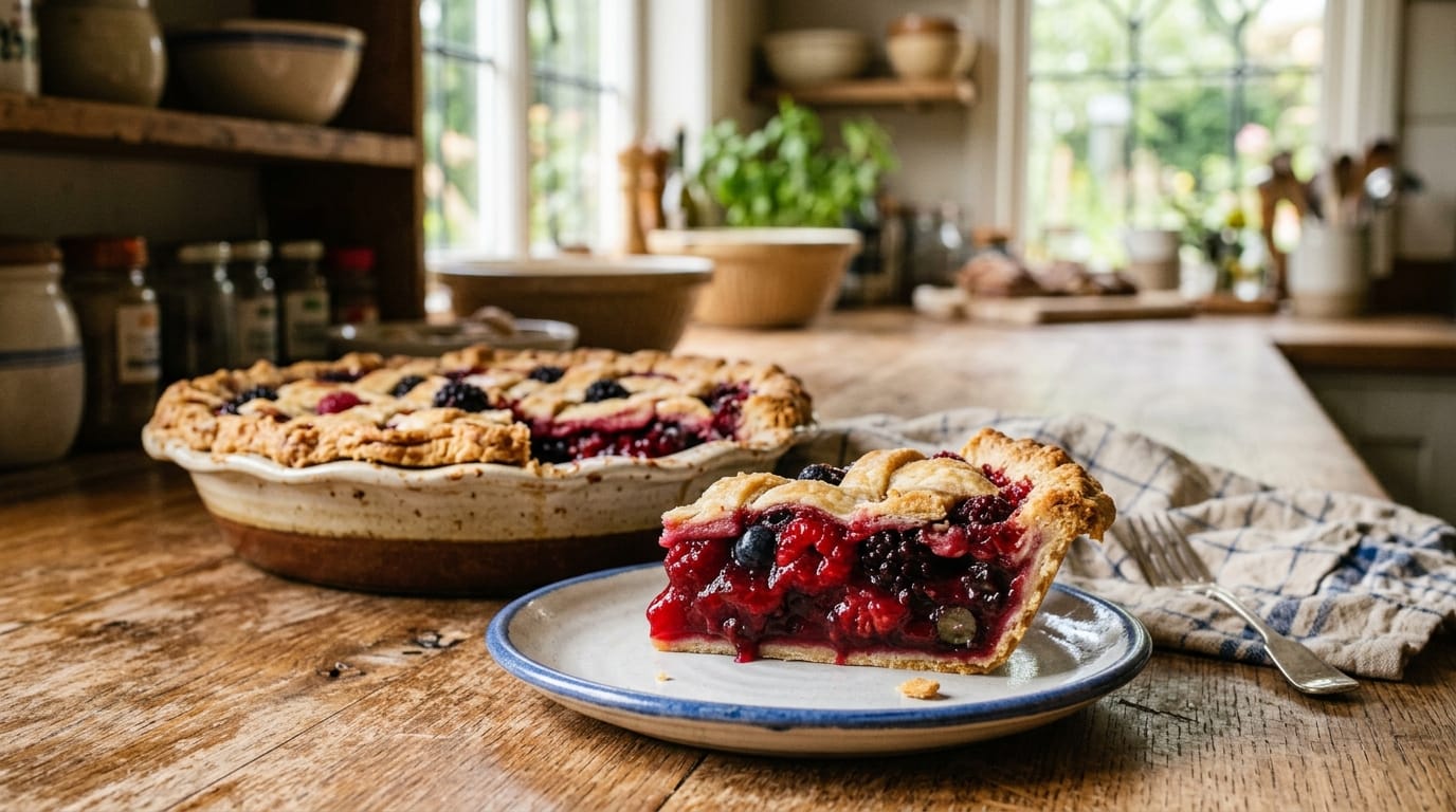 Berry pie filling thickened clear and glossy with tapioca starch